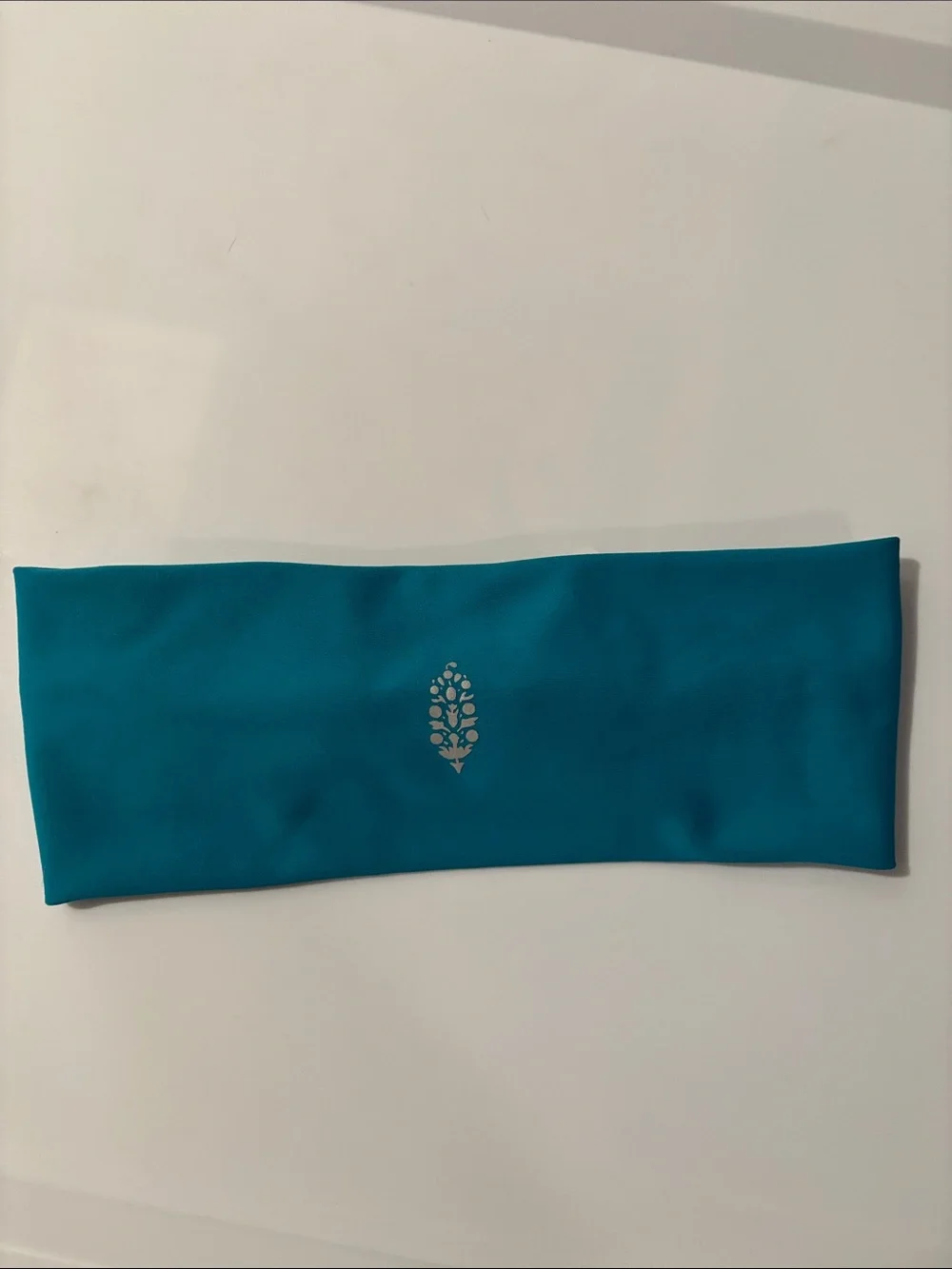 Free People Teal Stretch Headband with Silver Logo